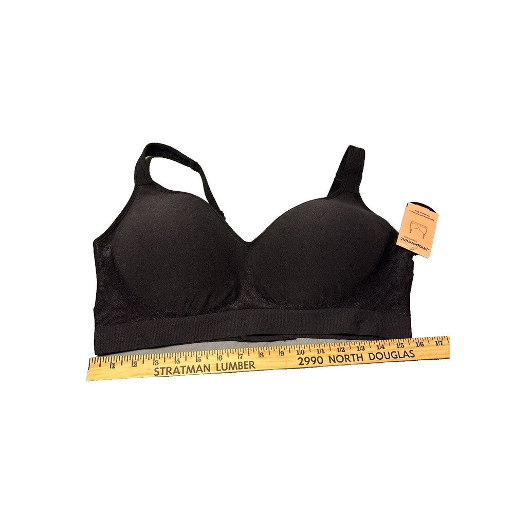Shapermint Essentials Sweetheart Wireless Contour Bra NWT 3X Black #156403